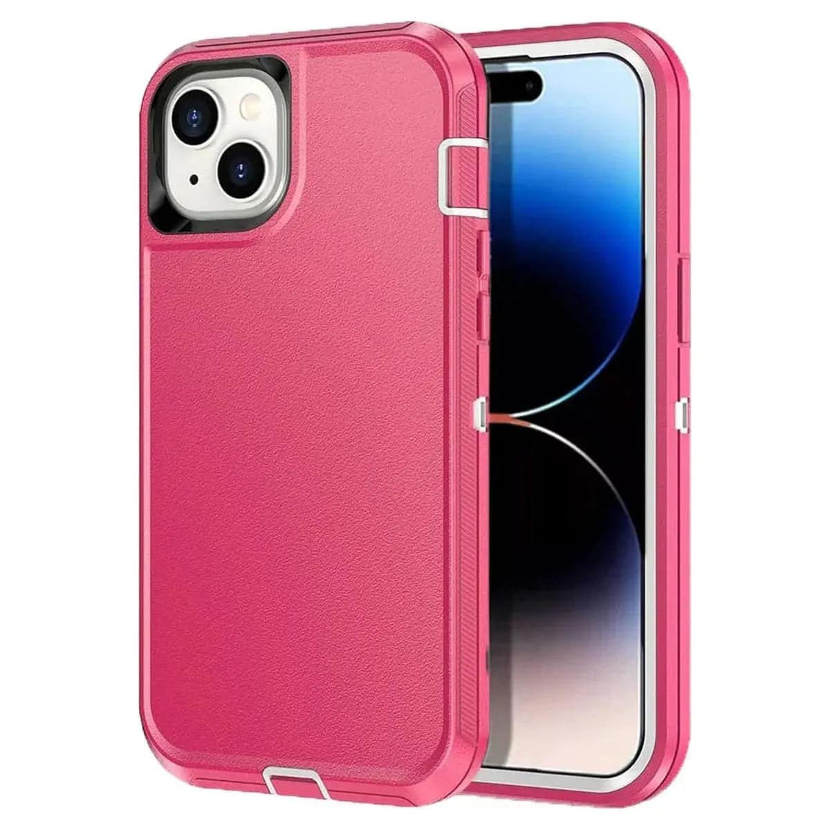 Front. Entronix - Entronix Case for iPhone 15 - Triple-Layer Heavy Duty Protection - Pink.
