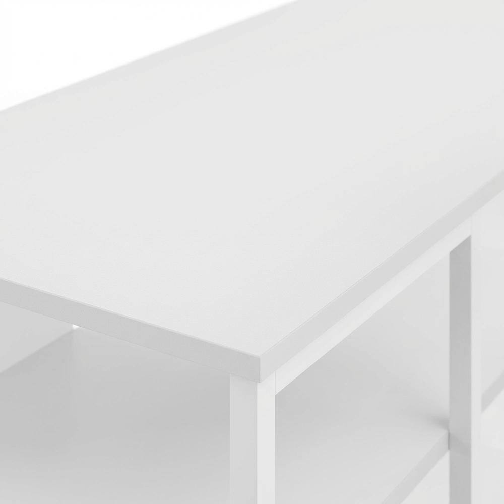 Alt View 4. FurniFact - White Modern TV stand, up to 65-inch flat screens, metal, wood construction - White.