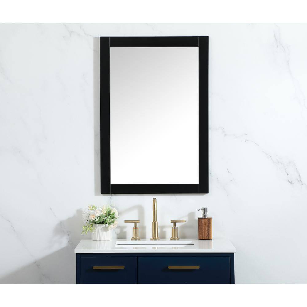 Alt View 4. Elegant Decor - Cole vanity mirror 22 x 32 inch in black - Black.