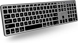 Macally - Backlit Bluetooth Keyboard for Mac - Compatible Apple Keyboard Wireless - Multi-Device for MacBook Pro/Air, iMac - Space Gray
