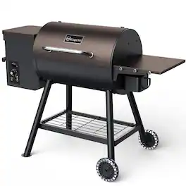 KingChii - Wood Pellet Grill and Smoker 456 SQ IN with Automatic Temperature Control - Bronze