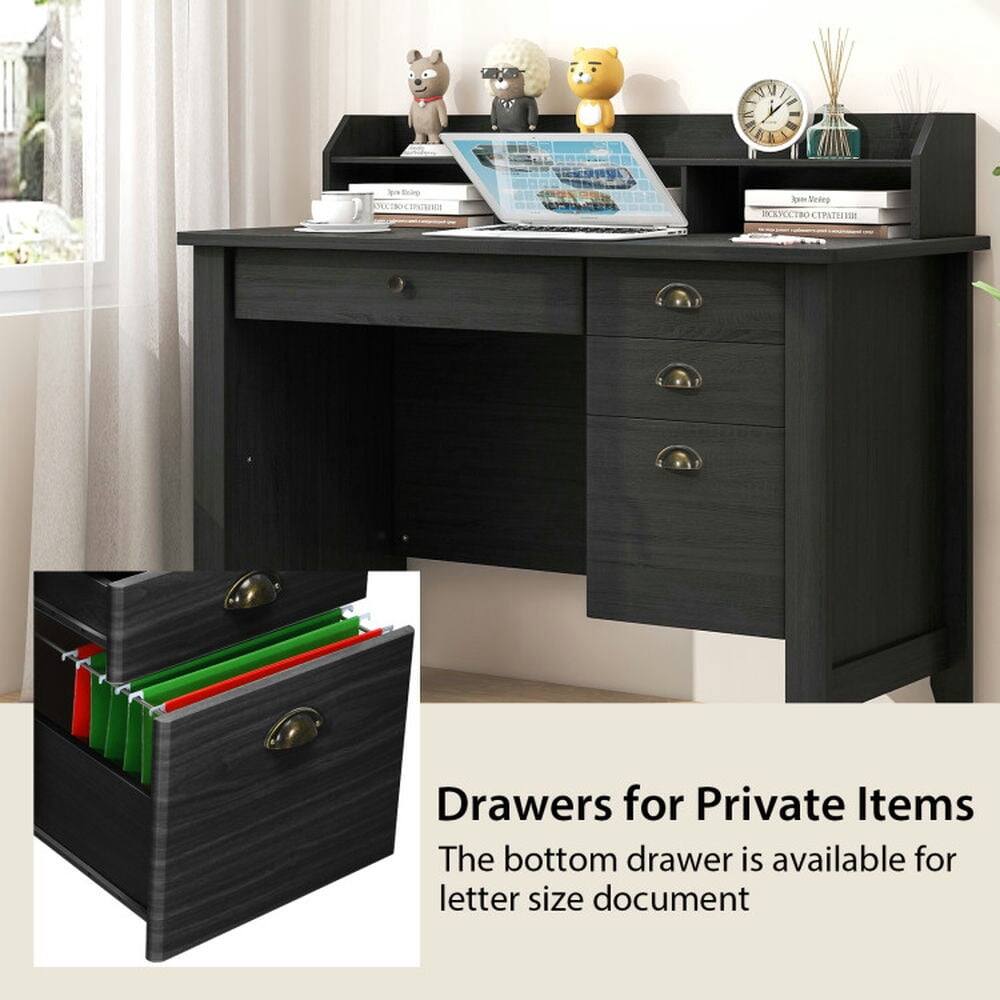 Drawers for Private Items  
The bottom drawer is available for letter size document