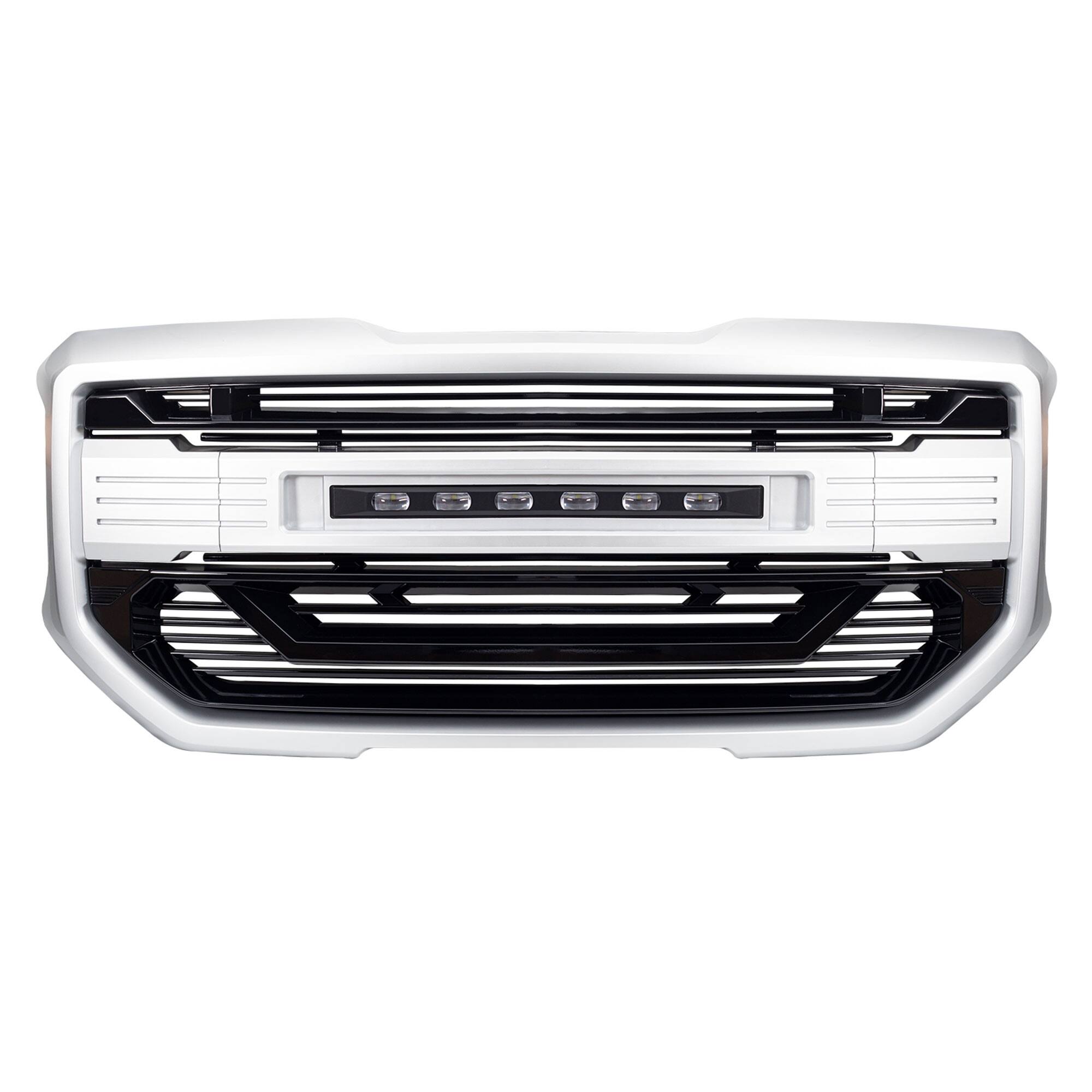 Alt View 7. AMERICAN MODIFIED - AMERICAN MODIFIED Armor Grille for 2016 to 2018 GMC Sierra 1500, Chrome Silver - Silver.