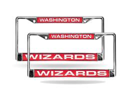 Rico Industries - Washington Wizards NBA (Set of 2) Chrome Metal Laser Cut License Plate Frames - Multi