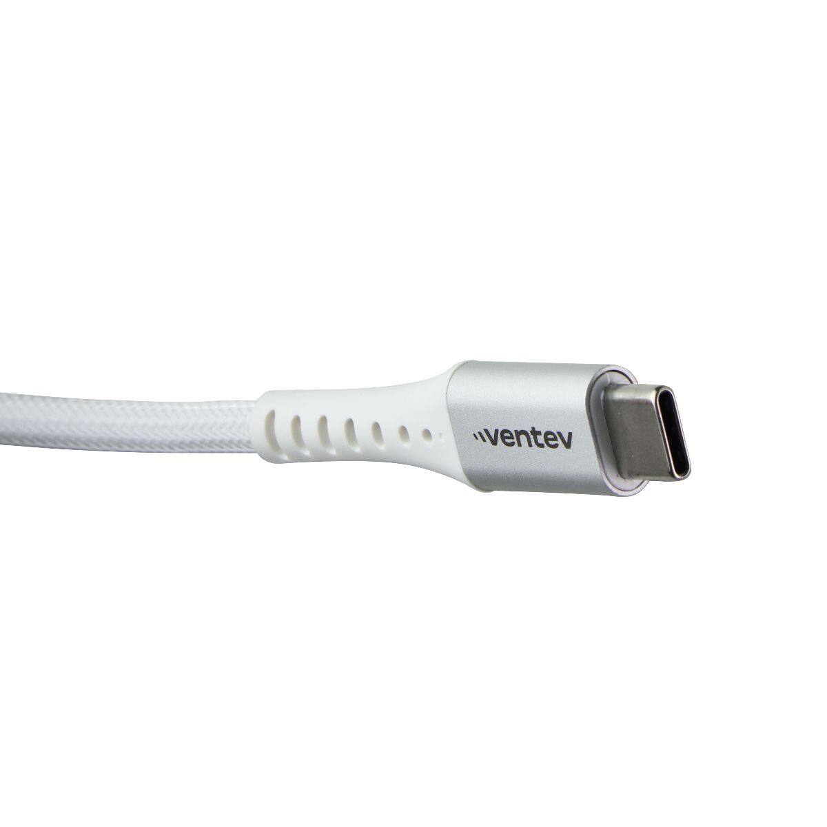 Alt View 1. Ventev - (10-Ft) Alloy Braided USB-C to Lightning 8-Pin MFi Cable - White.