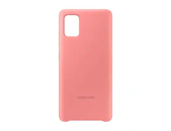 Front. Samsung - Samsung Galaxy A51 LTE Silicone Cover | Color: Pink - pink.