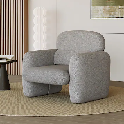 Front. Acekool - Modern Accent Chair, Wood Frame Sofa Chair, Comfortable Reading Armchair for Living Room - Green.