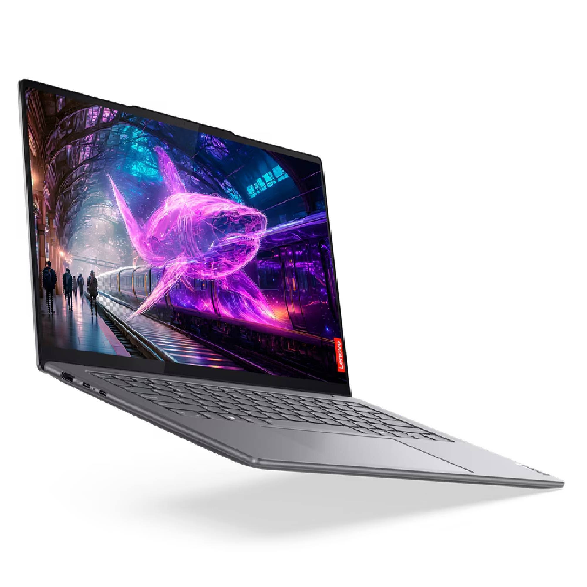 Angle. Lenovo - Lenovo Yoga Pro 7 14Ahp9 14.5" Ryzen 7 8845HS RTX 3050 16GB 1TB SSD W11P - Silver.