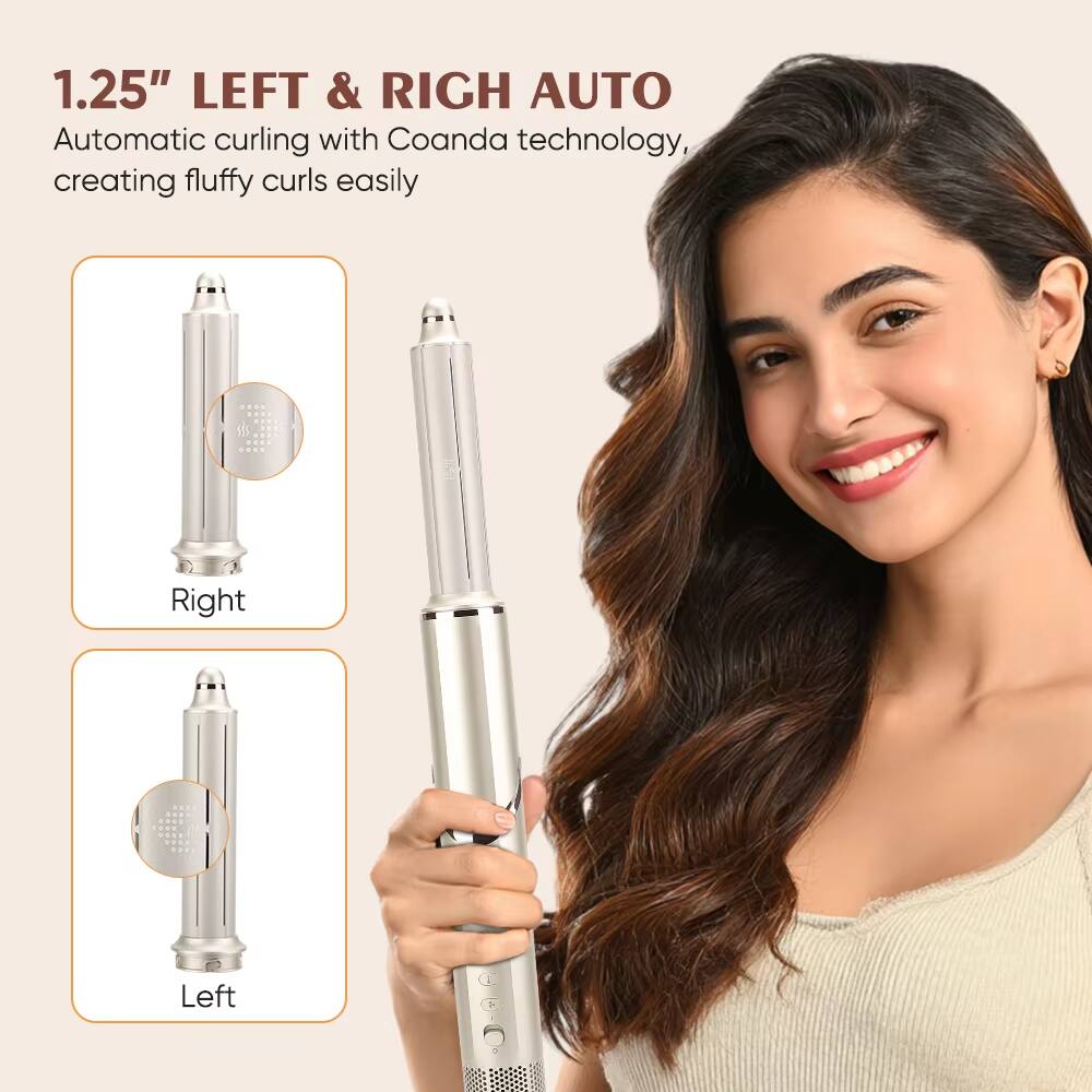 1.25" LEFT & RIGHT AUTO  
Automatic curling with Coanda technology, creating fluffy curls easily  

Right  
Left