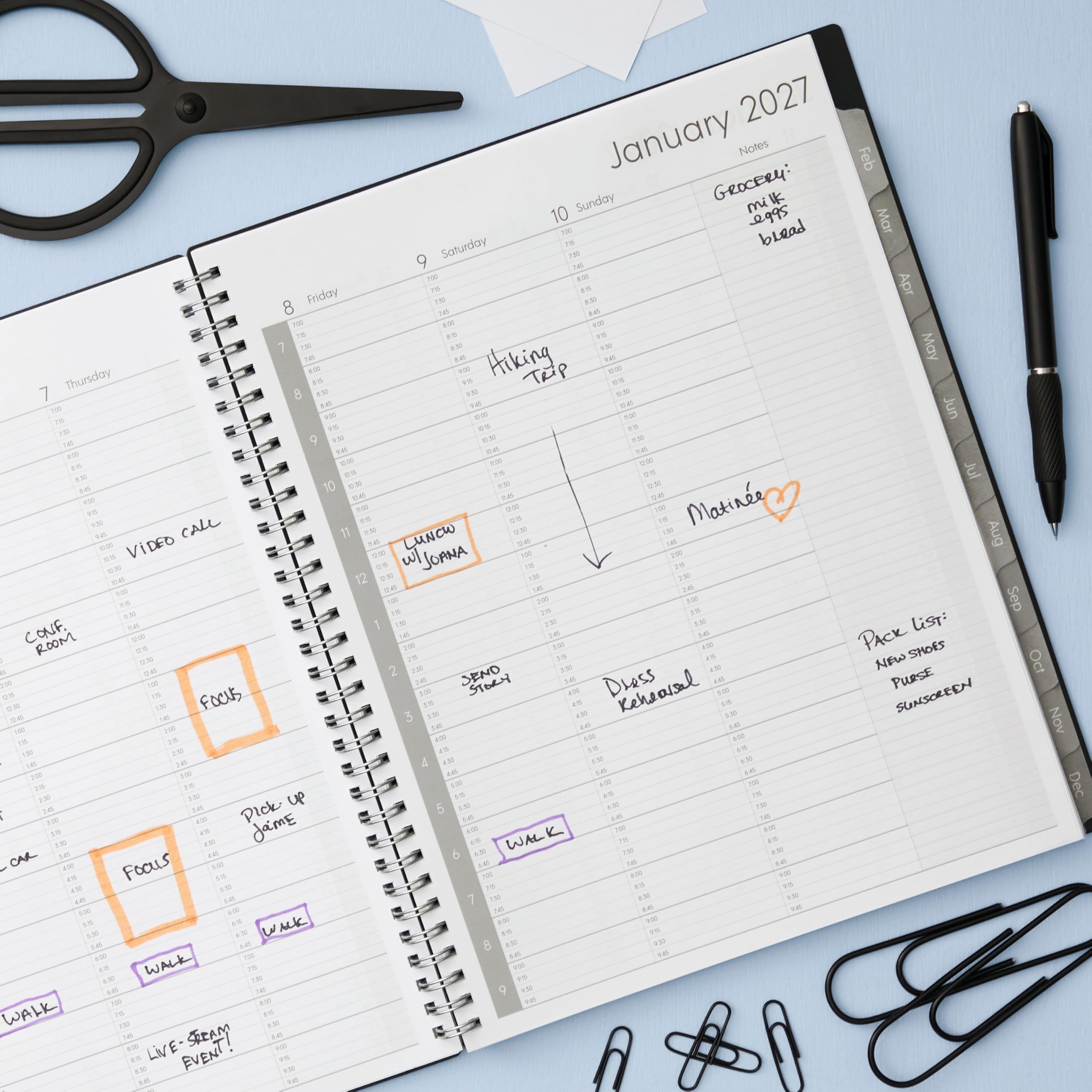 Blue Sky 2027 Weekly & Monthly Appointment Planner, 8.5