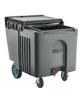 VEVOR - Commercial Ice Bin, 125 lbs Portable Ice Caddy, 31.5 x 22.8 x 29 inch Insulated Ice Carrier with 4 Wheels and Flip Lid - Gray