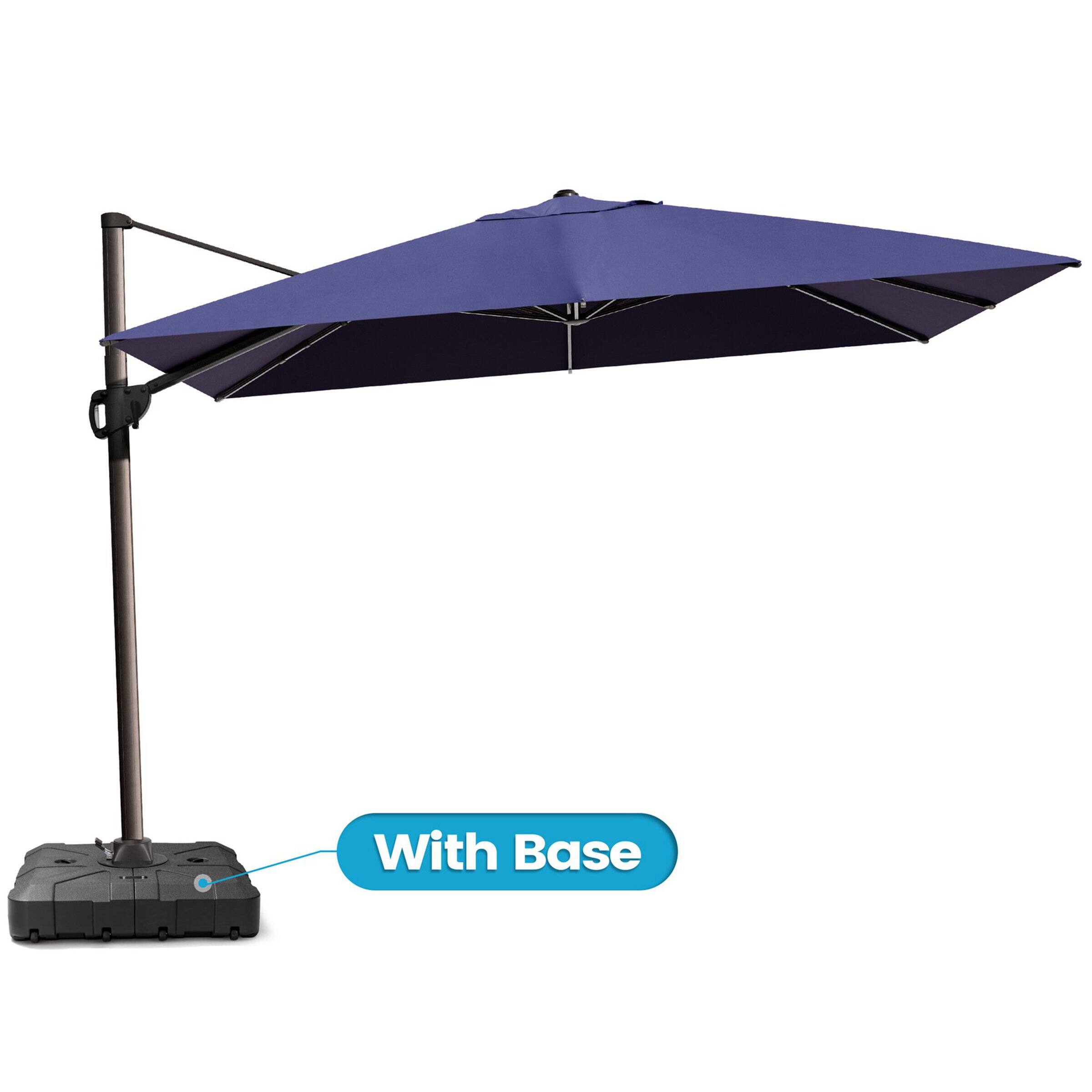 Crestlive Products - 9x12ft Aluminum Crank Cantilever Patio Umbrella with Base - Navy blue price history on PriceWatchPro