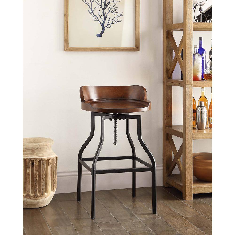 Carolina Chair & Table Marais Adjustable Barstool Chestnut/Black ...