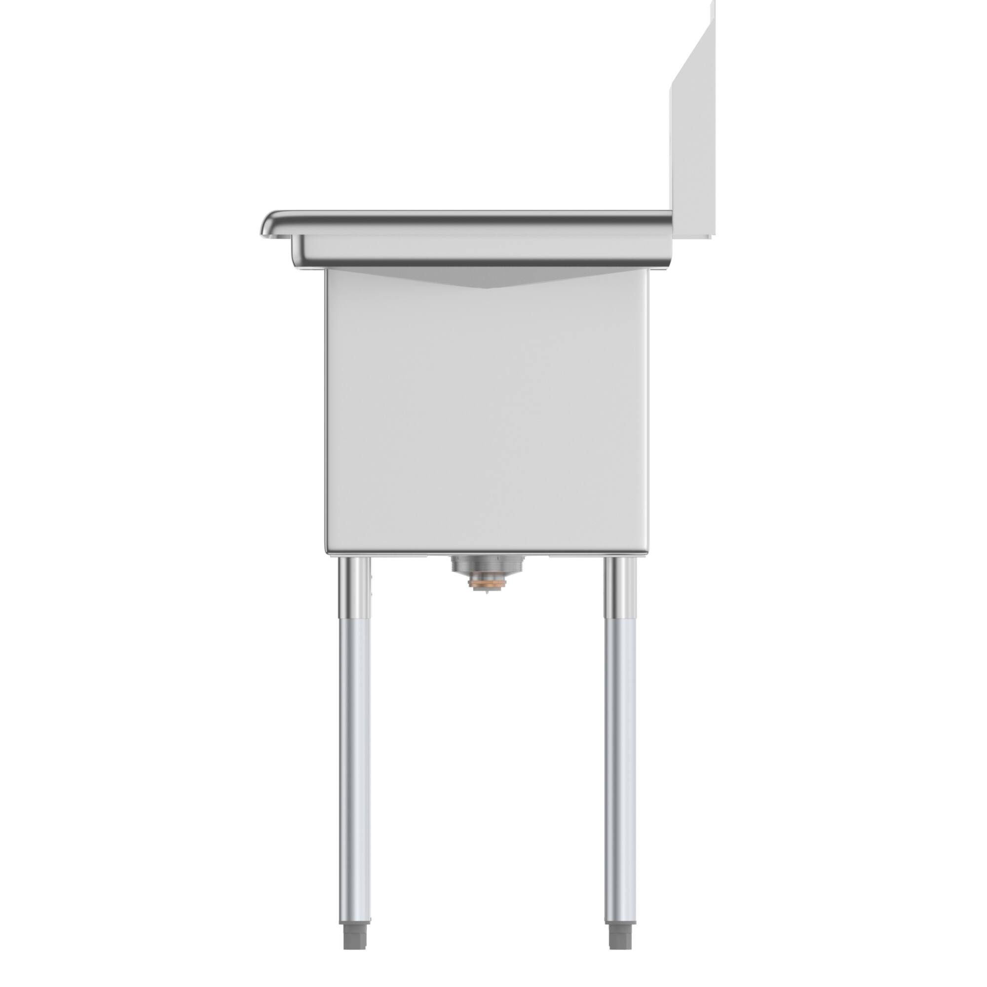 Alt View 2. Koolmore - 33 in. One Compartment Stainless Steel   Sink with Drainboard, Bowl Size 15"x 15"x 12" SA151512-15R3. - Stainless Steel.