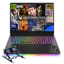 HP - Upgraded - HyperX Omen MAX 16" WQXGA Laptop - Intel Core Ultra 9 290HX - NVIDIA GeForce RTX 5090 - 96GB RAM 2TB SSD - Laptop Cooler - Black