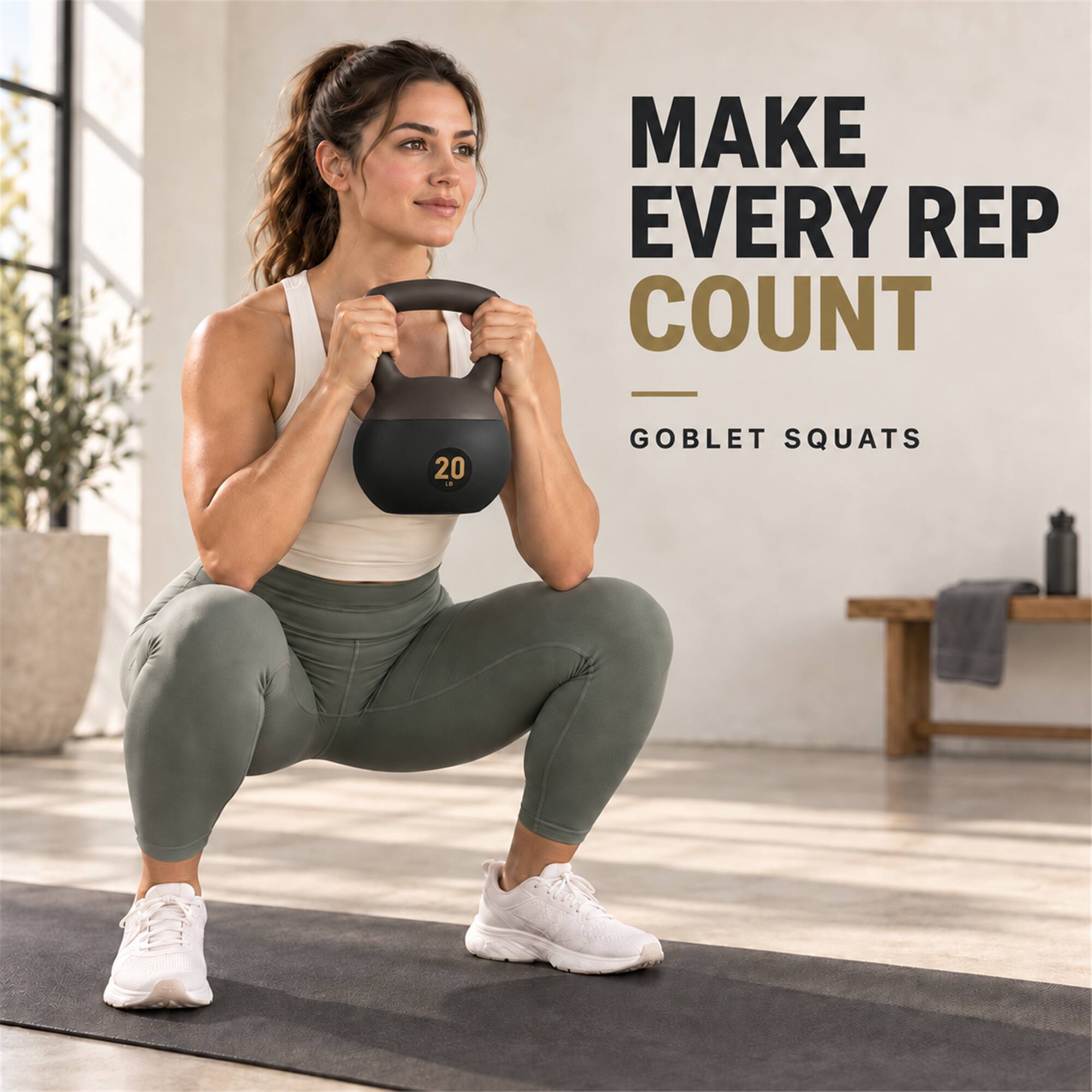 MAKE EVERY REP COUNT  
20  
GOBLET SQUATS