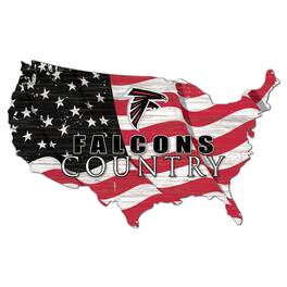 Fan Creations - Atlanta Falcons USA Flag Cutout Sign - Multicolor
