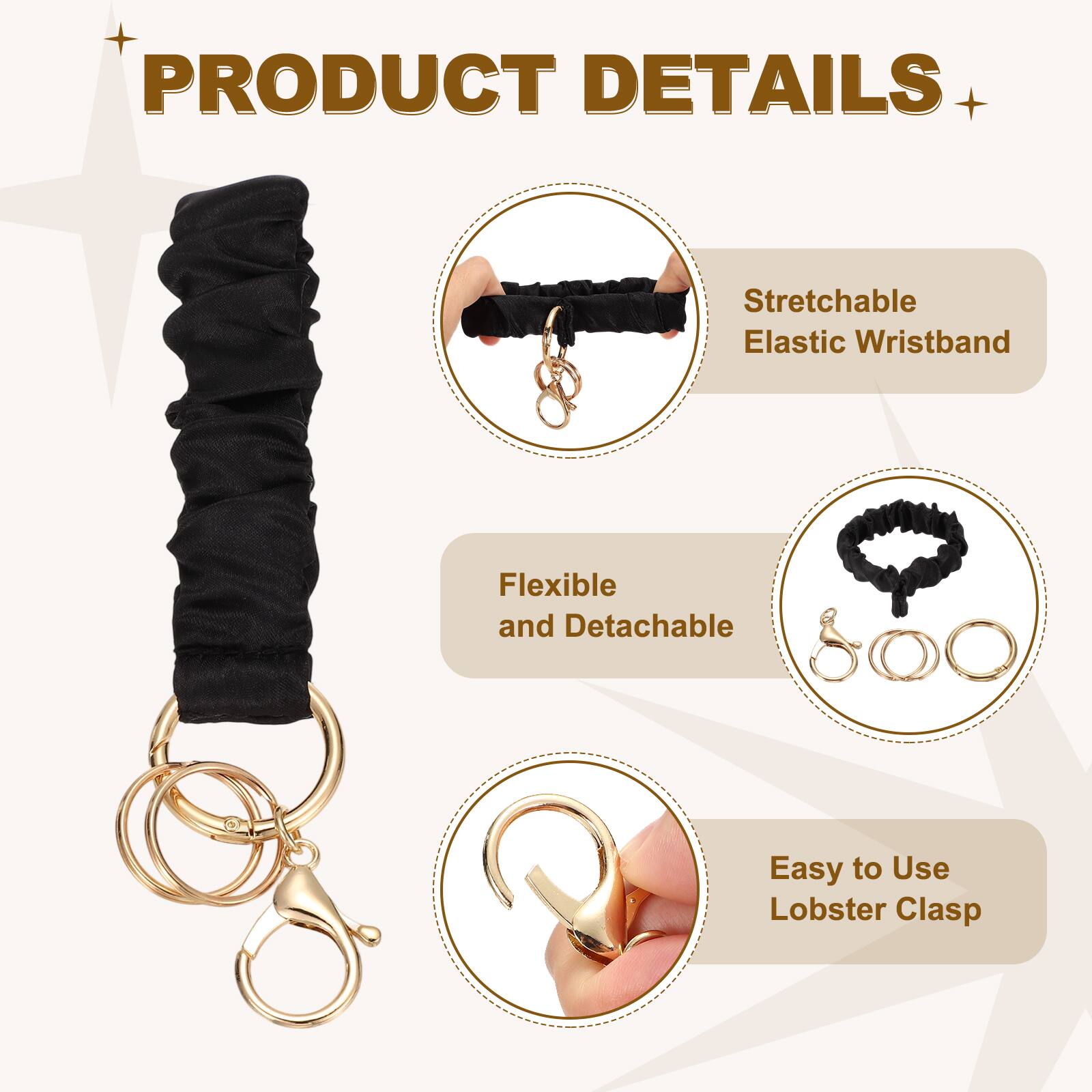 PRODUCT DETAILS  
- Stretchable Elastic Wristband  
- Flexible and Detachable  
- Easy to Use Lobster Clasp