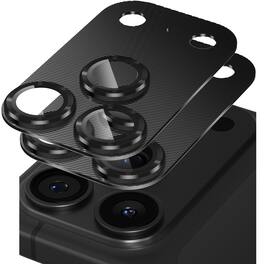 Dteck - 2-Pack Camera Lens Protector for iPhone 18 Pro Max, 9H Tempered Glass Aluminum Alloy Lens Film Anti-Scratch Cover - Black