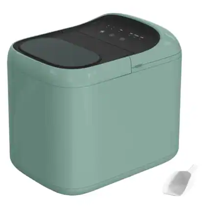 Front. Stock Preferred - Countertop Ice Maker, 33 lb per 24 h, Bullet Ice, Basket and Scoo - Green - Green.