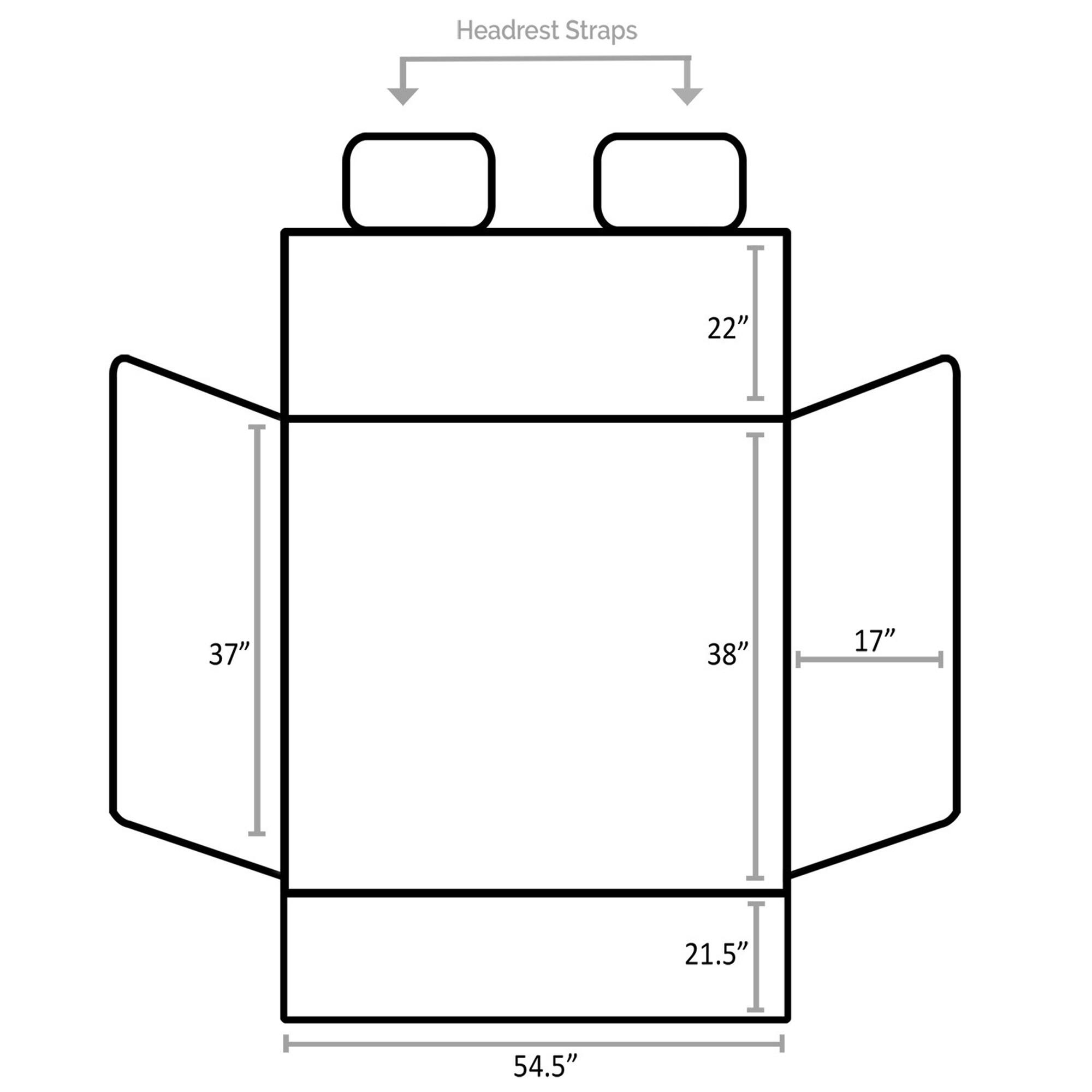 Headrest Straps 22" 37" 38" 17" 21.5" 54.5"