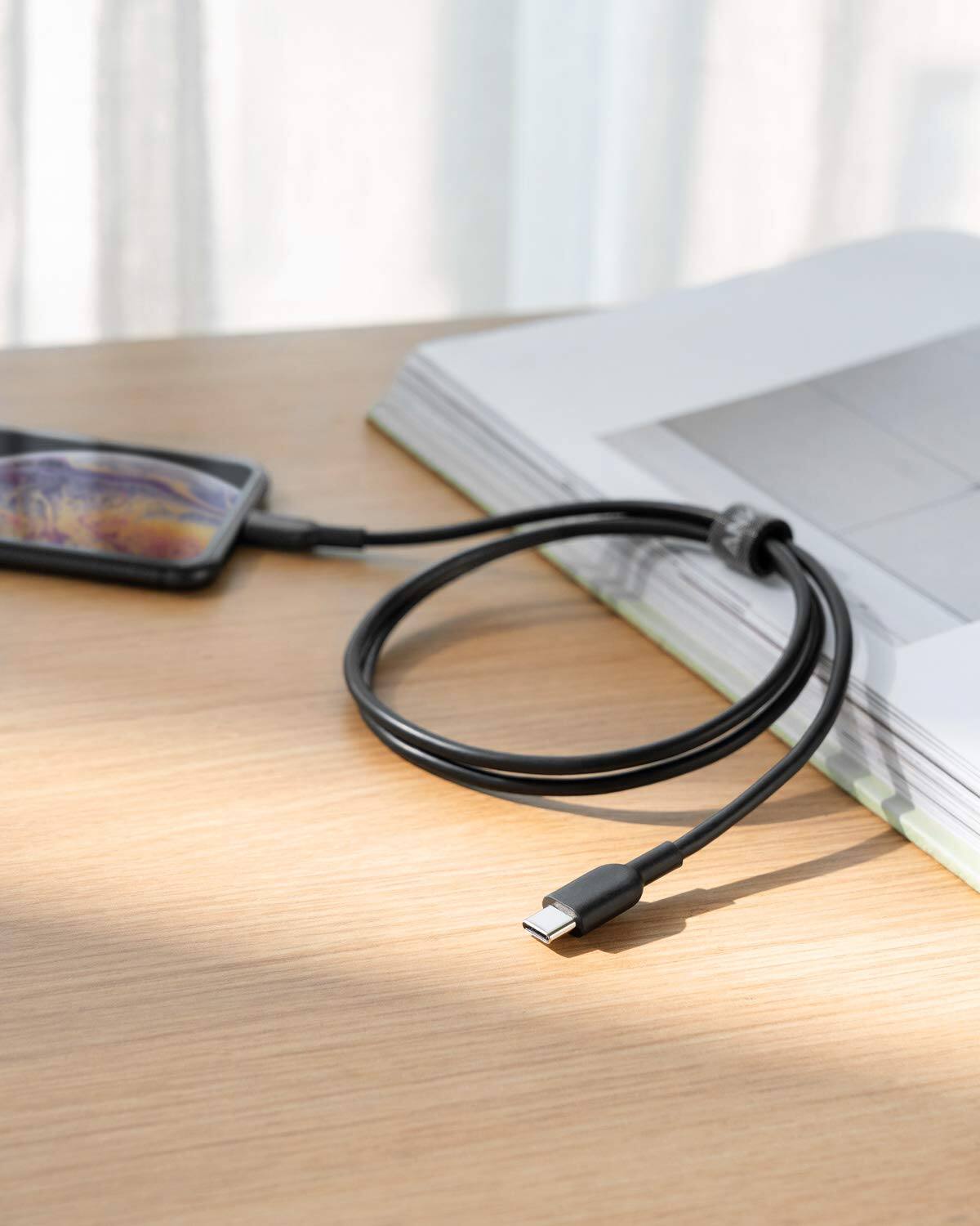 Alt View 6. Anker - Anker USB C to Lightning Cable, 321 USB-C to Lightning Cable (3ft,Black) - Black.