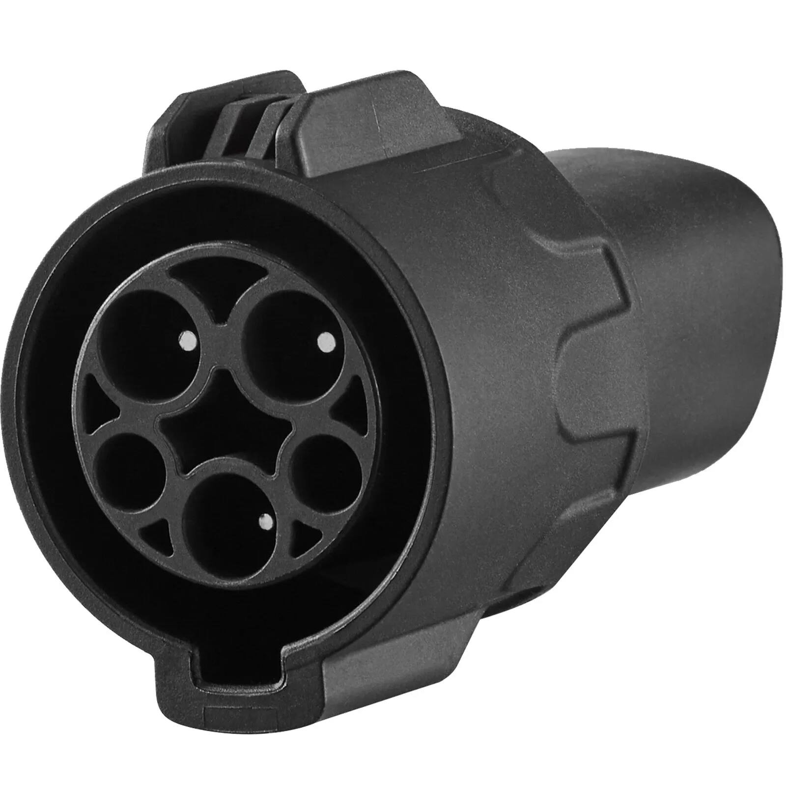 Alt View 7. MOOSOO - J1772 to Tesla Charger Adapter, 80 Amp 240V AC, SAE J1772 EV Charging Adapter, Anti-Drop Lock For Tesla Model 3, Y, S, X - Black.