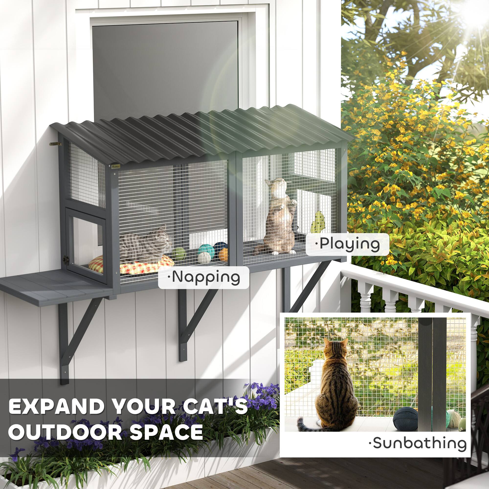 - Napping
- Playing
- Sunbathing

EXPAND YOUR CAT'S OUTDOOR SPACE
