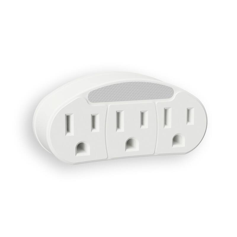Angle. AMERELLE - Amerelle Automatic Plug-in Incandescent Night Light w/Outlet.