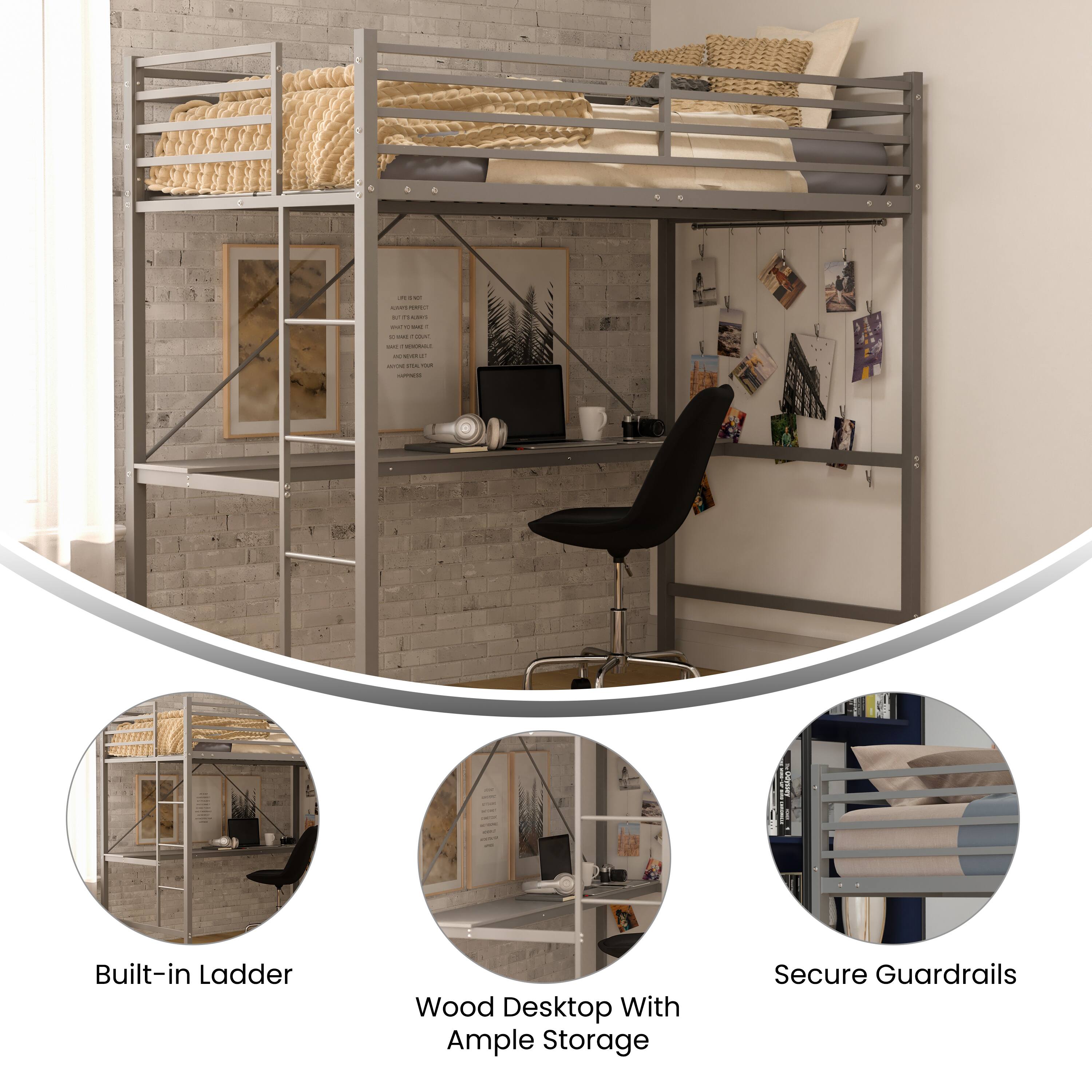 3 -- I - 1 : - - - . - - -  -  - - I - Built-in Ladder Wood Desktop With Ample Storage Secure Guardrails

Built-in Ladder

Wood Desktop With Ample Storage

Secure Guardrails