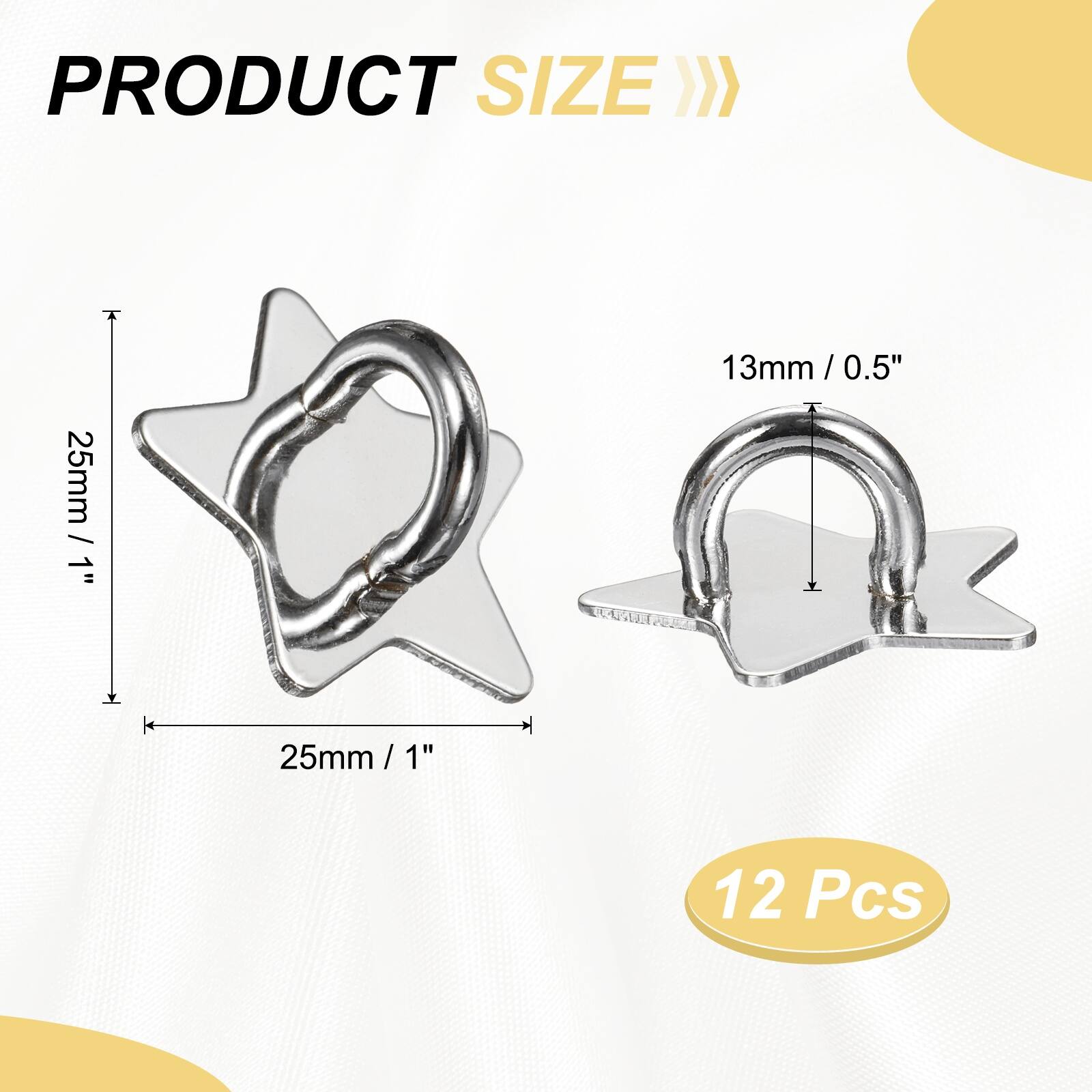 PRODUCT SIZE >>  
25mm / 1"  
13mm / 0.5"  
12 Pcs