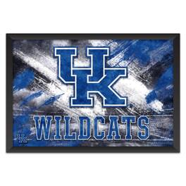Sporticulture - Kentucky Wildcats 27" x 39" Brush Stroke Logo Framed Art Print - Multicolor