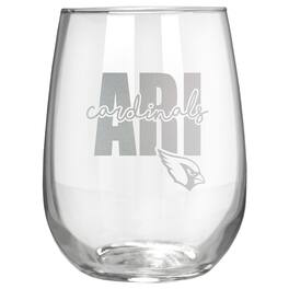 Great American Products - Arizona Cardinals Etched 17oz. City Stemless Wine Glass - Multicolor