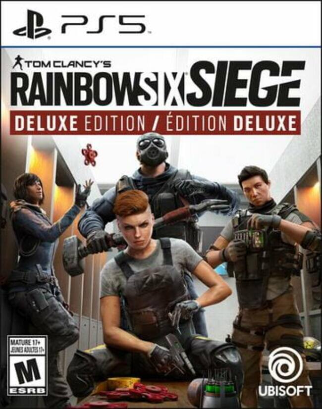 PS5  
Tom Clancy's Rainbow Six Siege  
Deluxe Edition / Édition Deluxe  

Mature 17+  
Joues Adultes 16+  
M ESRB  

Ubisoft
