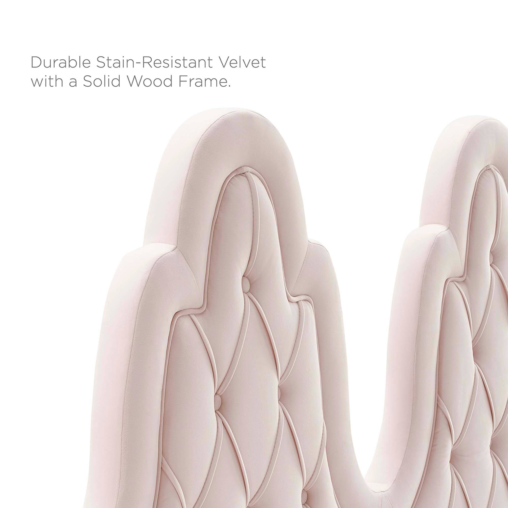 Durable Stain-Resistant Velvet with a Solid Wood Frame.