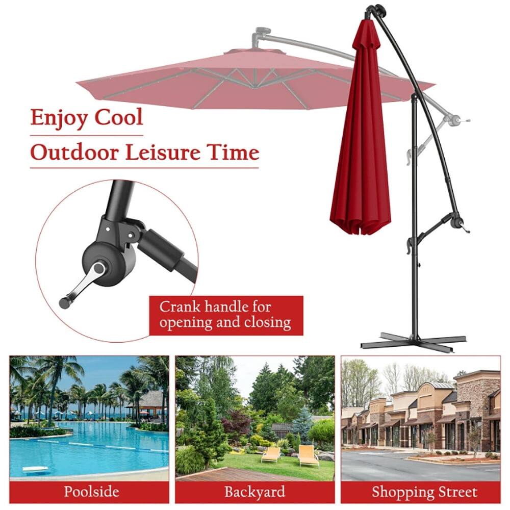 Enjoy Cool Outdoor Leisure Time

Crank handle for opening and closing

Poolside  
Backyard  
Shopping Street