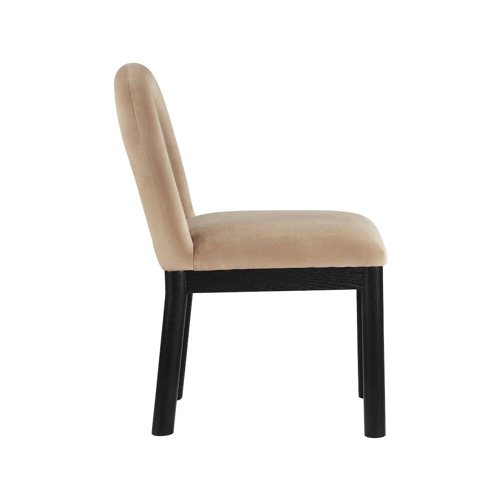 Alt View 3. Meridian Furniture - Conrad Beige Velvet Dining Chair - Beige.