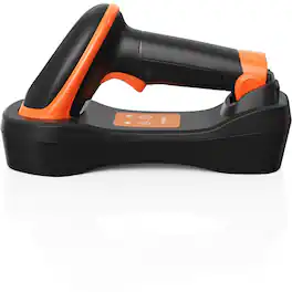 Ambir Technology Inc - AMBIR BR300 Wireless Barcode Scanner with 2.4Ghz USB Charging Station - Wireless Connectivity - 1D, 2D - Imager - USB - Black,Orange