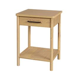 Butler Specialty - Lennon 21 in. W Rectangular Wood 1 Drawer Rounded Leg Nightstand with Lower Open Shelf - Light Brown