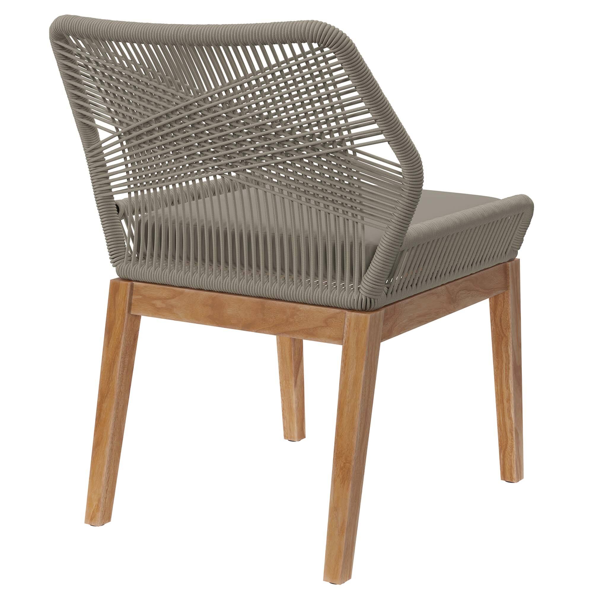 Alt View 2. Modway - Wellspring Outdoor Patio Teak Wood Dining Chair by Modway - Light Gray Greige.