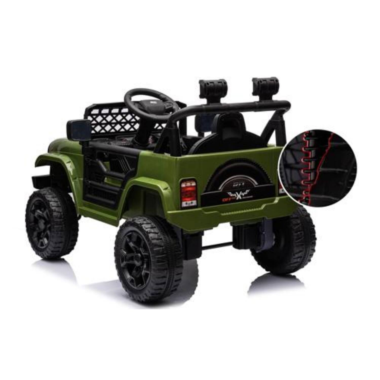 GARVEE - 12V Ride On Truck for Kids with Parent Remote, 4 Spring Suspension Wheels, LED Lights, Music, Outdoor Toy - Green