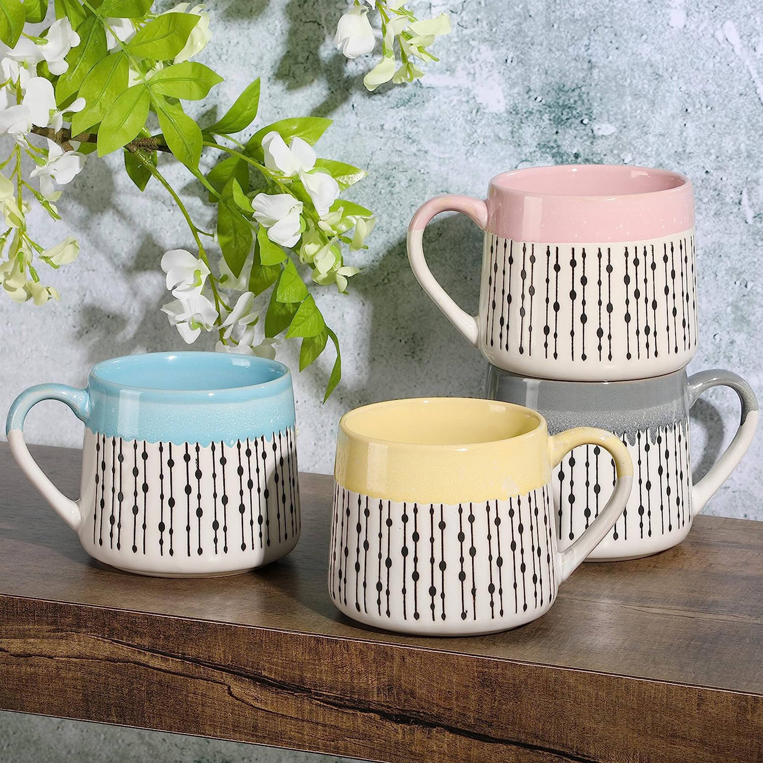 Alt View 5. Gibson - Gibson Home Morning Mist 4 Piece 15 Ounce Stoneware Belly Mug Set in Assorted Colors - Assorted.
