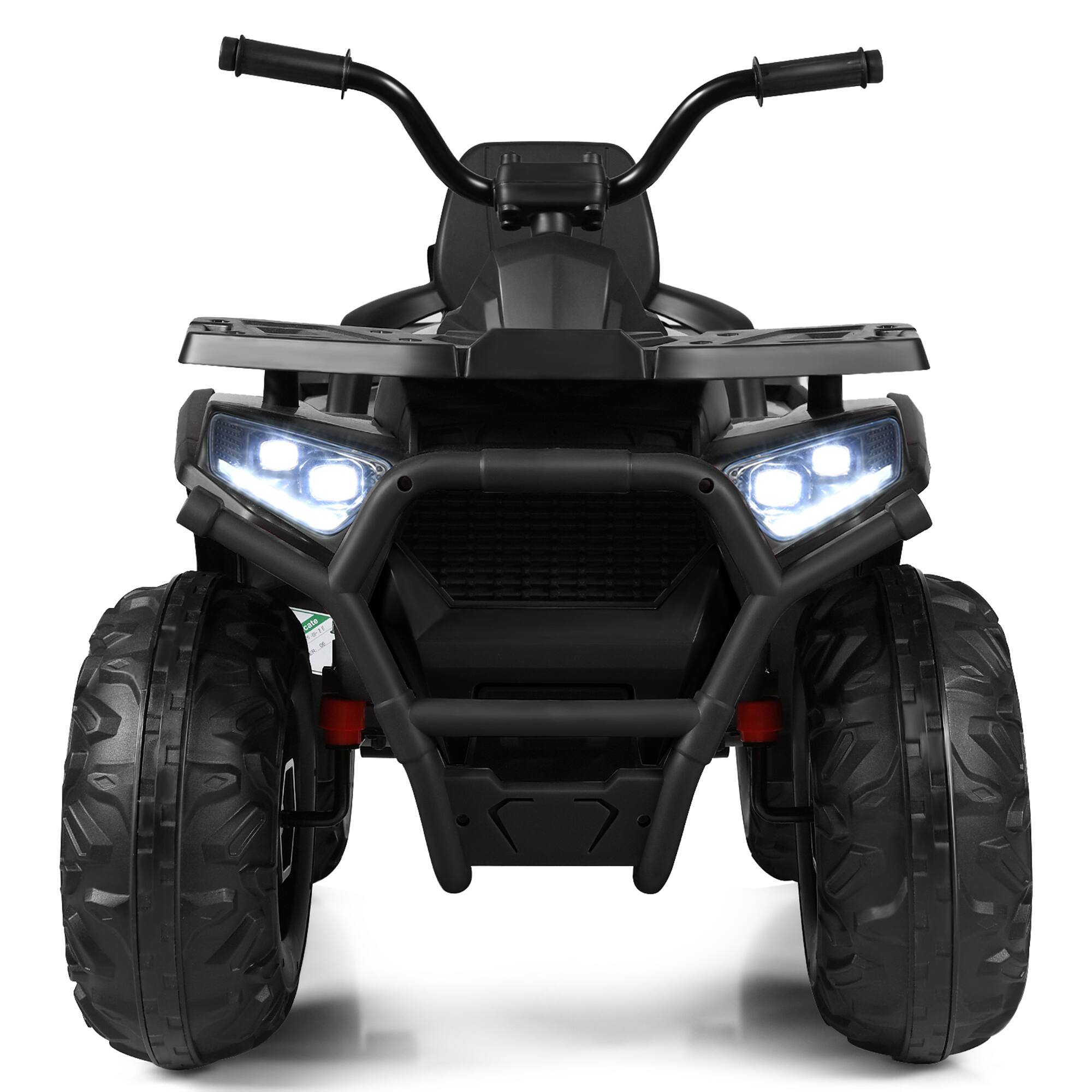 Alt View 4. Gymax - Gymax 12V Electric Kids Ride On Car ATV 4-Wheeler Quad w/ LED Light Black - Black.