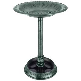 Pure Garden - Bird Bath with Flower Planter Base 28” Tall Pedestal Birdbath Lightweight Polypropylene Garden Statue Vintage Style