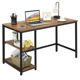 Kadyn - 47 Inch Computer Desk Office Study Table Workstation Home with Adjustable Shelf Rustic -M, Home Office Desks - Brown