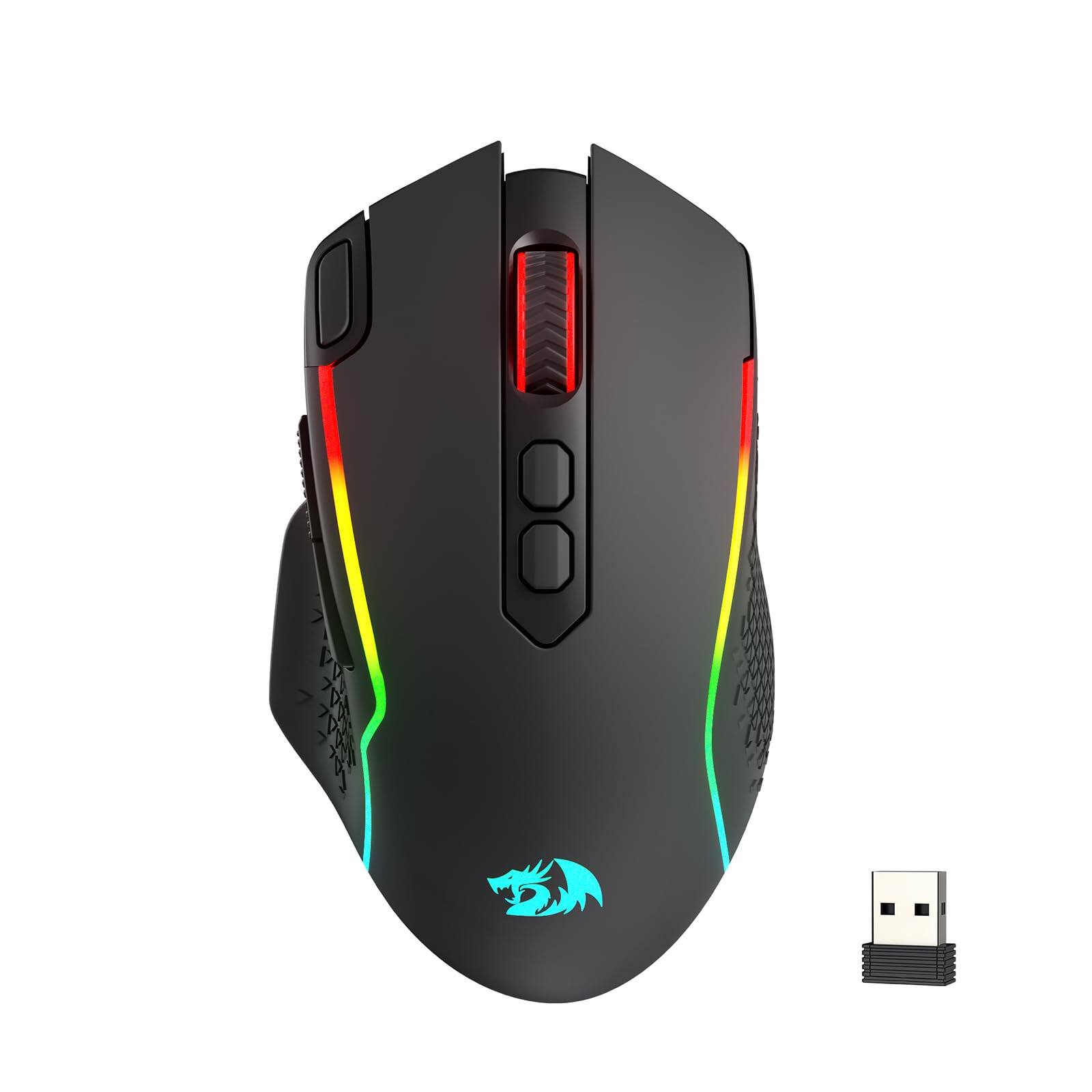 Front. PO3TICJUNKI3 - M810 Pro Gaming Mouse Gamer Wrapid Fire Key Macro Buttons -hour Reliable Power Capacity And Rgb Backlit - Black.