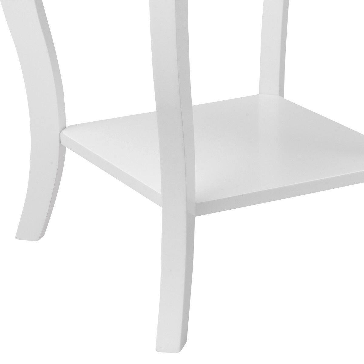 Alt View 9. Gymax - Gymax Set of 2 Accent Side Table Sofa End Table Night stand Coffee Table w/ Shelf White - White.