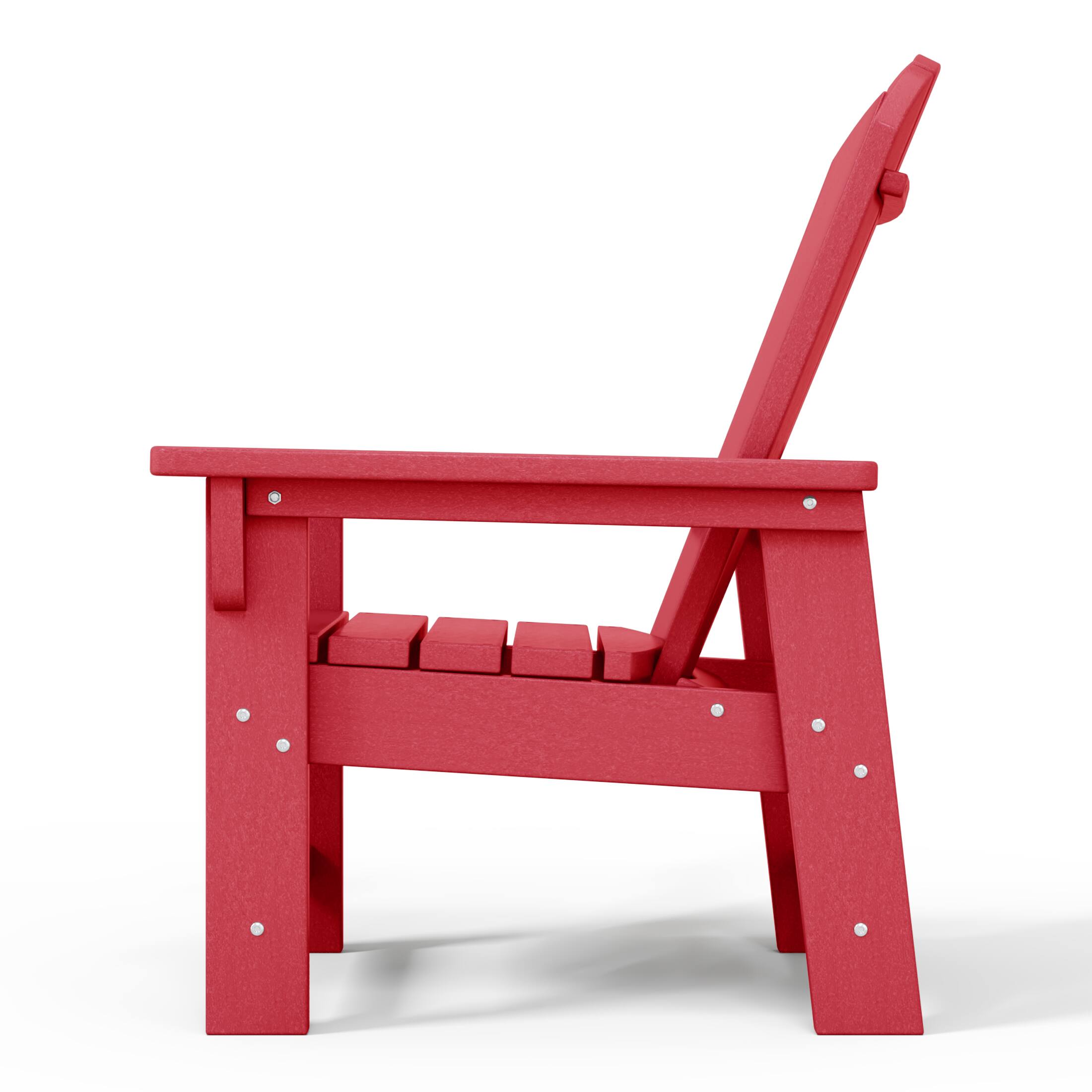 Alt View 3. WestinTrends - WestinTrends Malibu Kids Outdoor Adirondack Plastic Patio Chair (Set of 2) - Red.