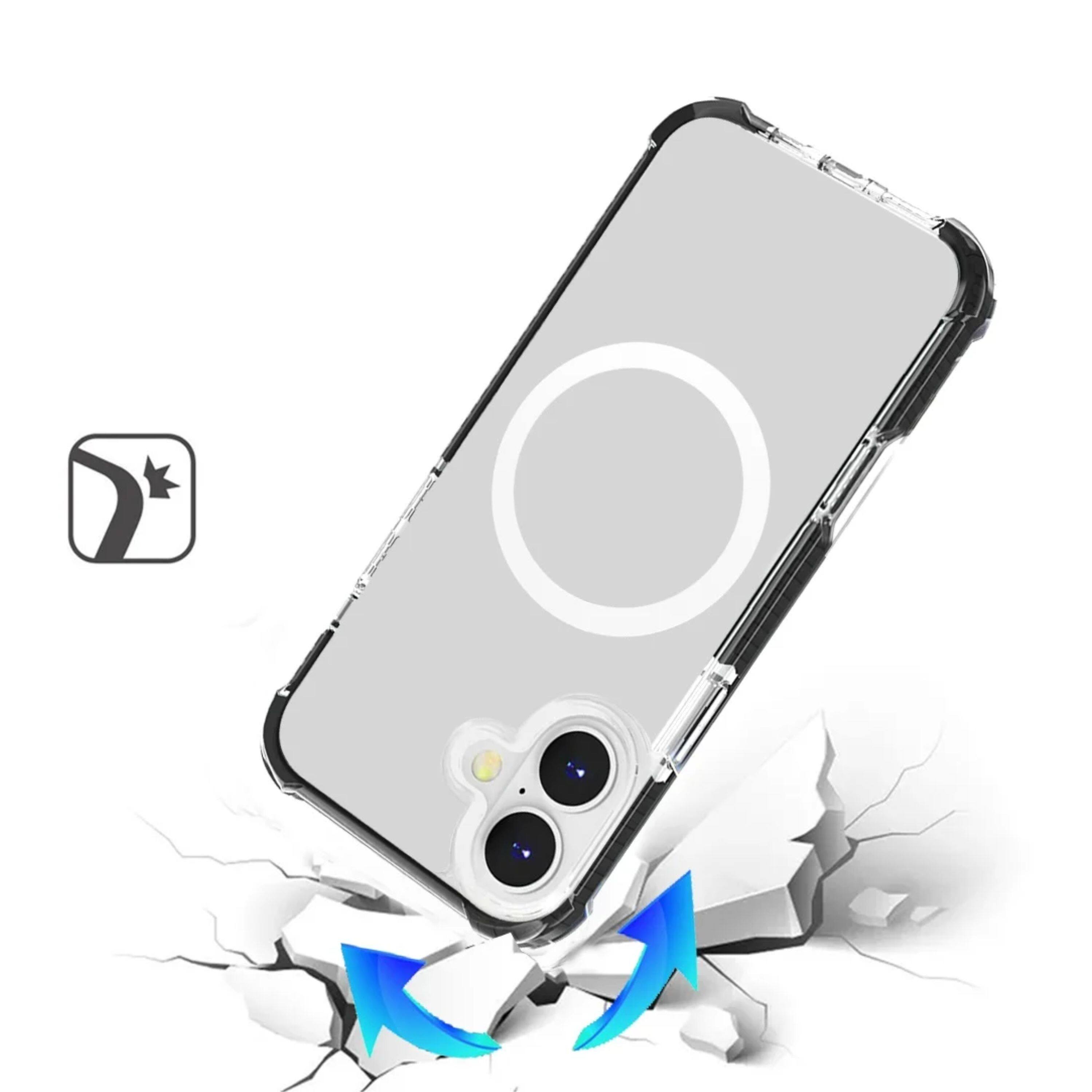 Angle. Kitcheniva - Magnetic Circle Acrylic Shockproof Cover Phone Case With Tempered Glass For iPhone 17 Black - 3542034192247.