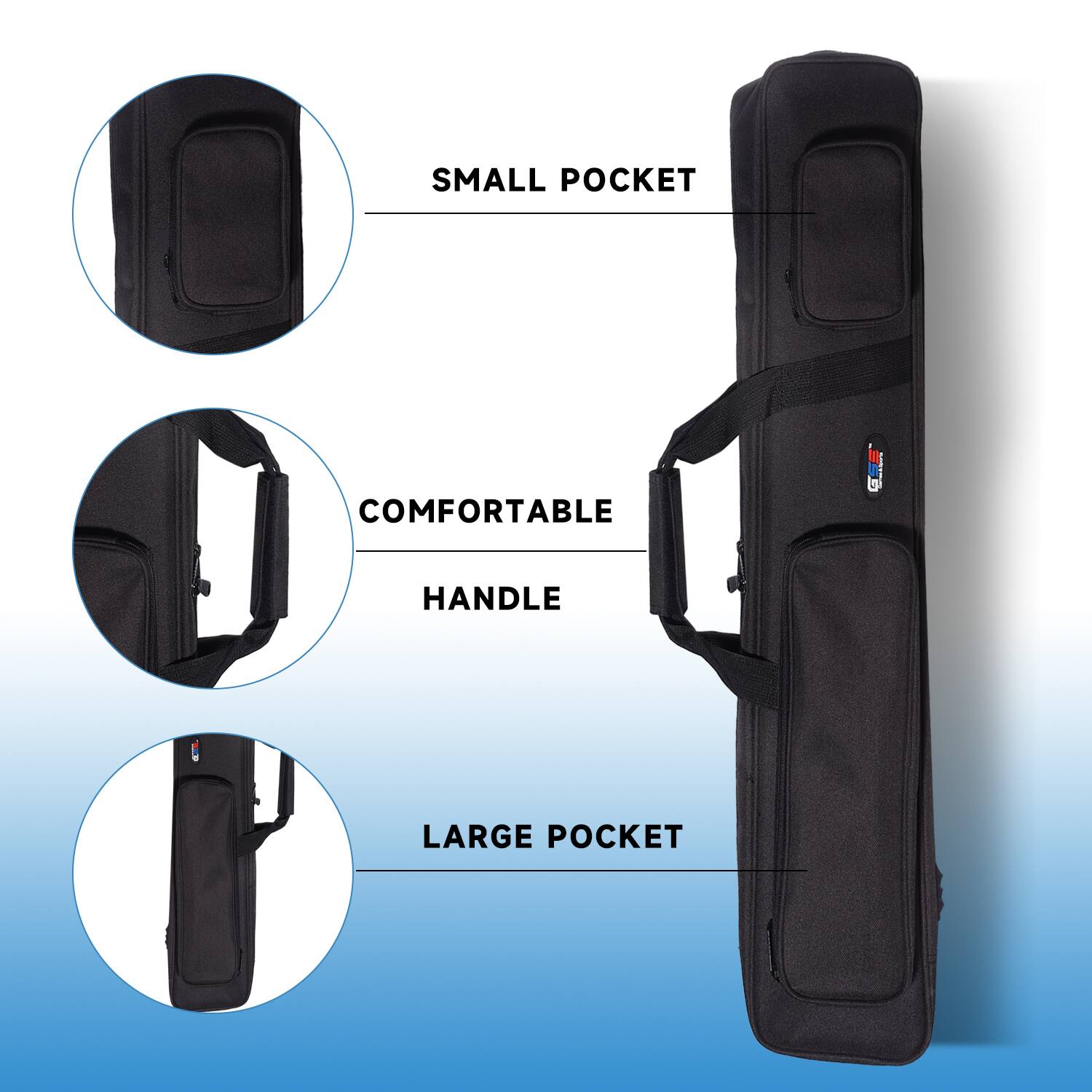 SMALL POCKET, COMFORTABLE HANDLE, LARGE POCKET